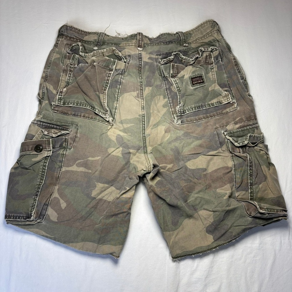 Y2K Abercrombie & Fitch Cargo Shorts Mens 32 Camo Vintage Fatigues Paratrooper - Picture 9 of 13